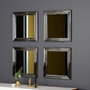 Hanah Home Juego de Espejos (4 piezas) Plata MDF 40x40x3 cm